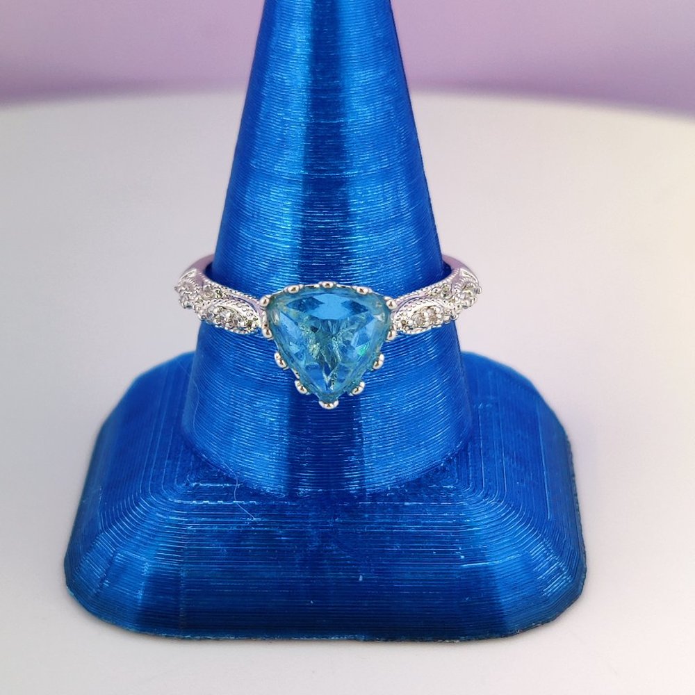 Triangle Light Blue Ring Size 9 - Fragrant Jewels